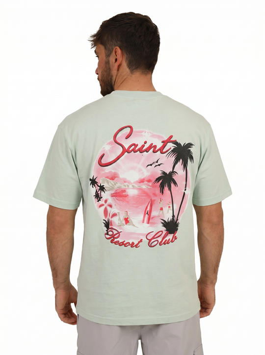 T-shirt SAINT Resort Club Oversize - Vert