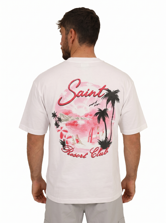 T-shirt SAINT Resort Club Oversize - Blanc