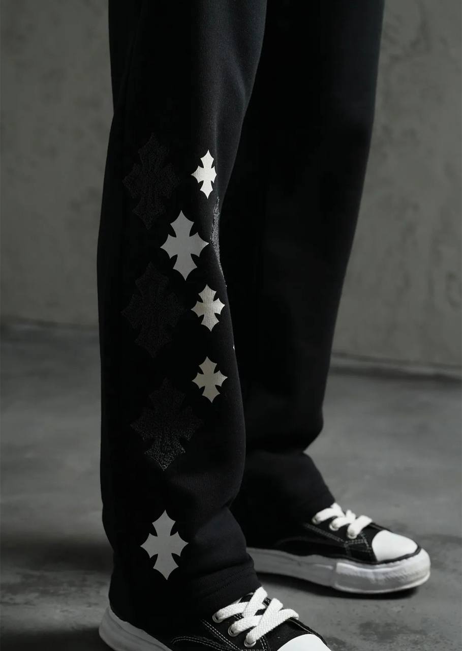 Ensemble Survêtement à Capuche Veste & Pantalon Motifs Streetwear - NOIR