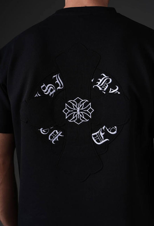 Ensemble Homme Premium T-Shirt et Pantalon avec Logo Brodé - Noir