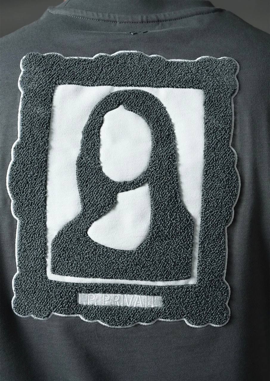 T-Shirt Homme Streetwear Patch Brodé Dos - Anthracite