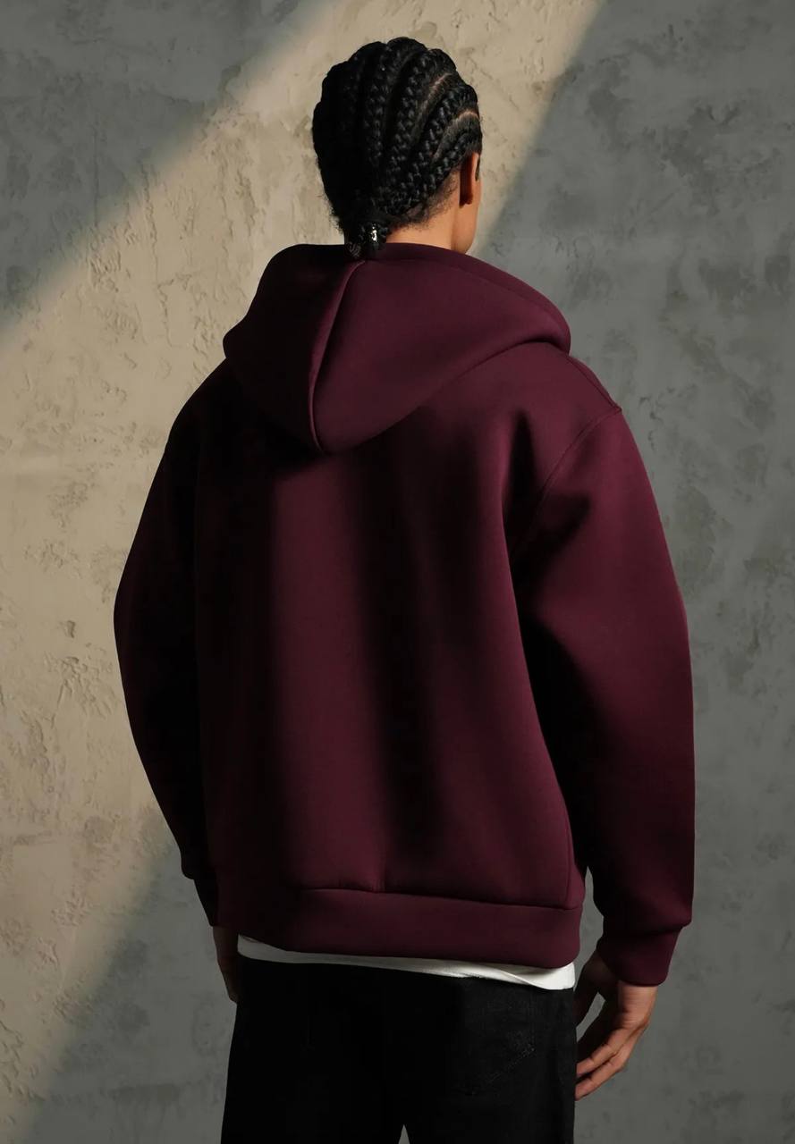 Sweat à capuche zippé Premium  - Bordeau