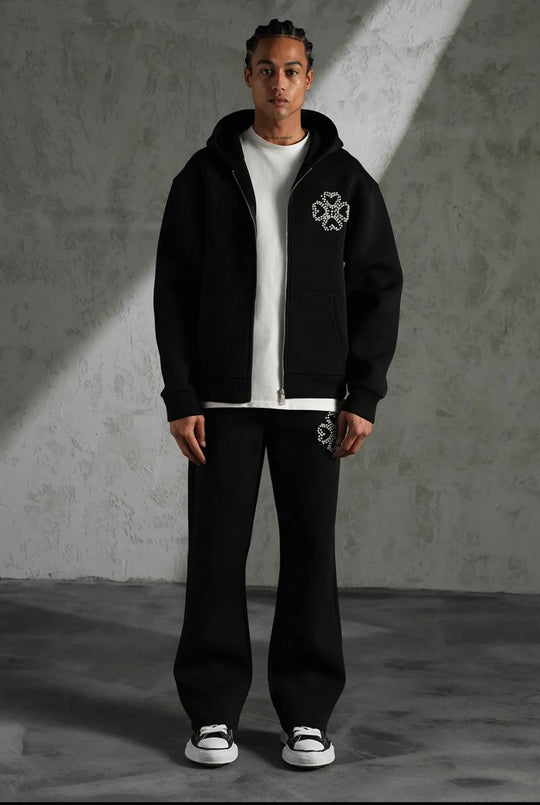 Ensemble Perle Trèfle – Noir