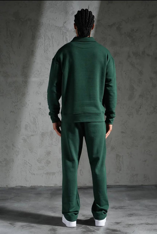Ensemble Survêtement Homme Col Zippé - Vert