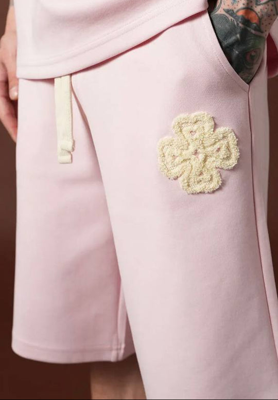 Ensemble T-shirt & Short Trèfle - Rose