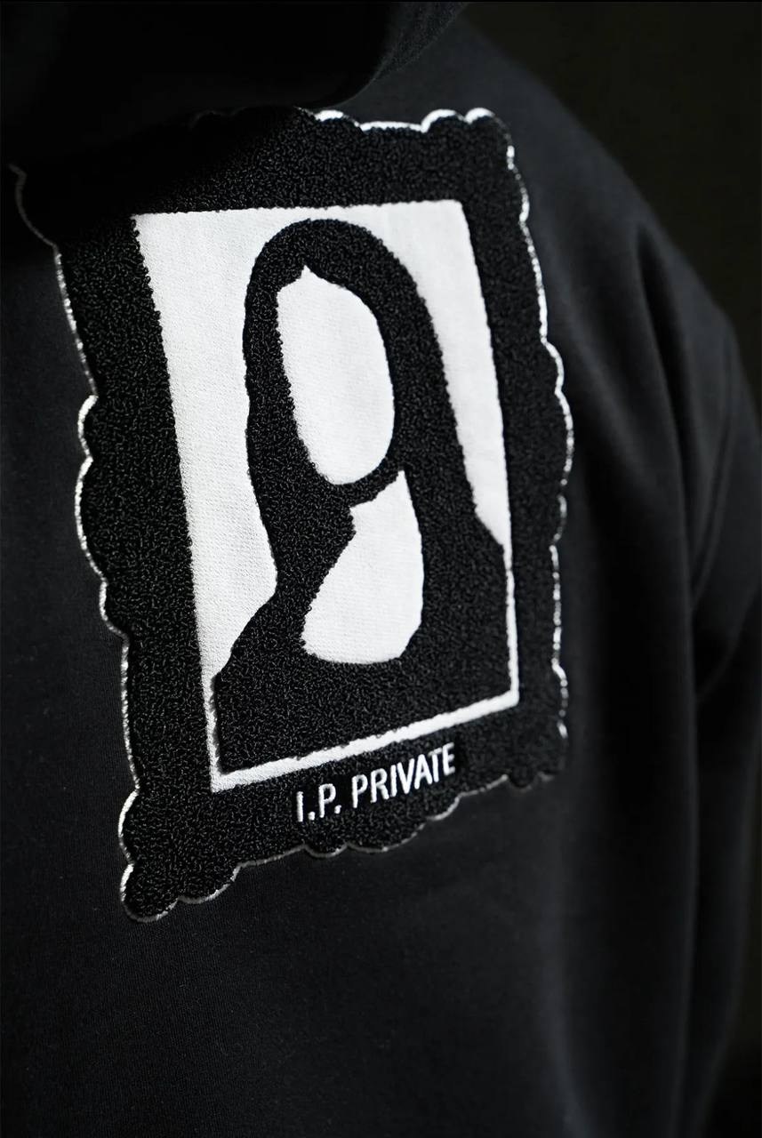 Sweat zippé à capuche "I.P. PRIVATE" unisexe - Noir
