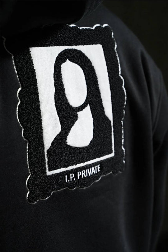 Sweat zippé à capuche "I.P. PRIVATE" unisexe - Noir