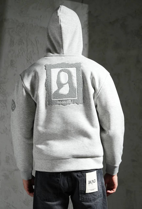 Sweat zippé à capuche "I.P. PRIVATE" unisexe - Gris