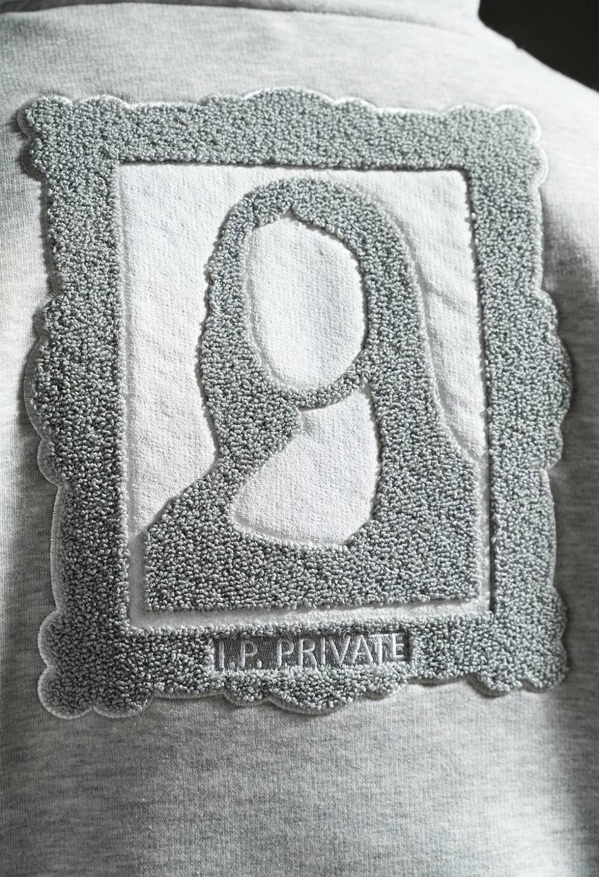 Sweat zippé à capuche "I.P. PRIVATE" unisexe - Gris