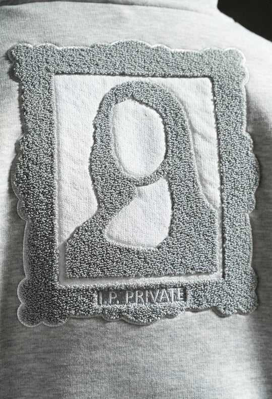 Sweat zippé à capuche "I.P. PRIVATE" unisexe - Gris