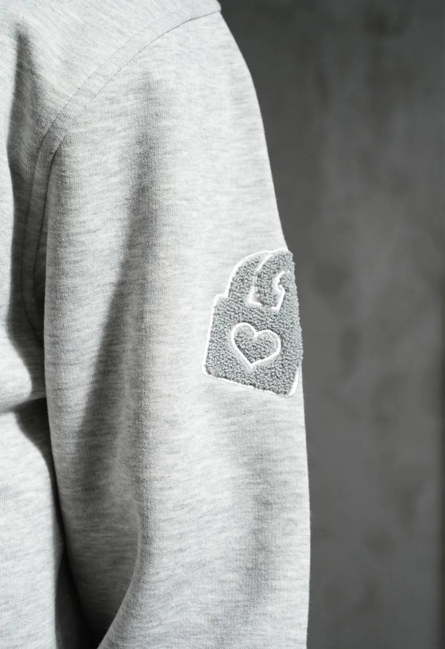 Sweat zippé à capuche "I.P. PRIVATE" unisexe - Gris