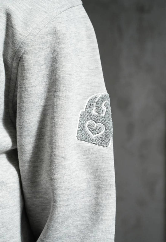 Sweat zippé à capuche "I.P. PRIVATE" unisexe - Gris