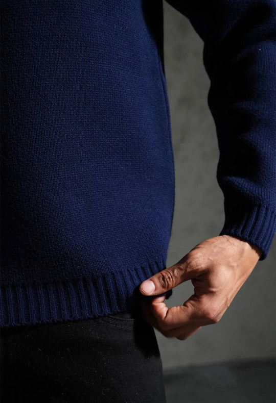 Sweat tricoté Campus Letter C - Bleu marine