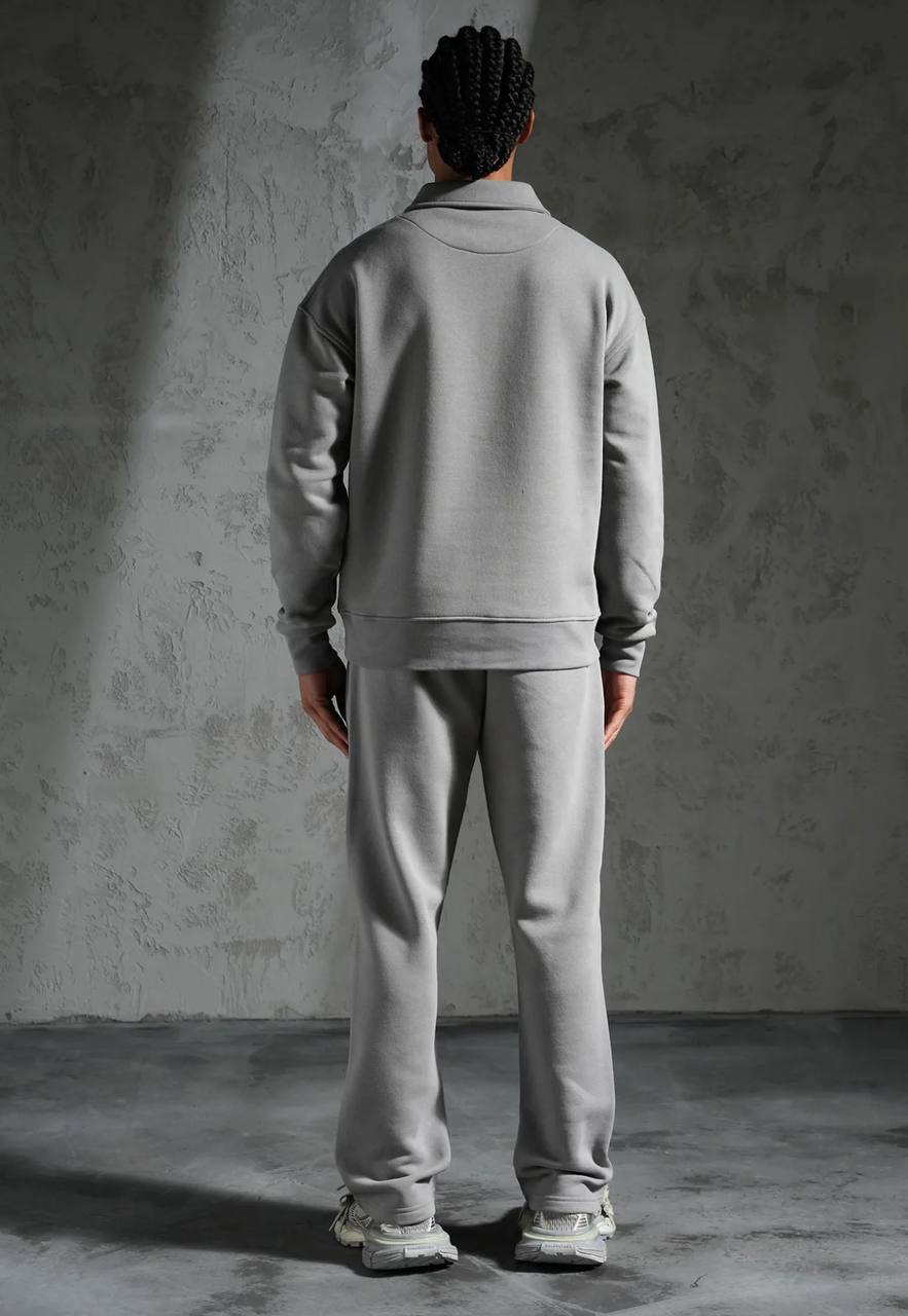 Ensemble Survêtement Homme Col Zippé - Gris