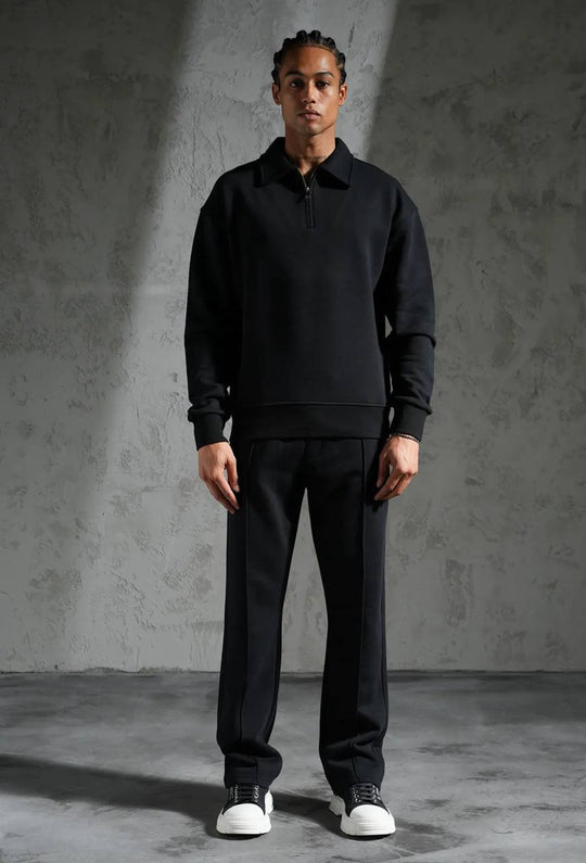 Ensemble Survêtement Homme Col Zippé - Noir