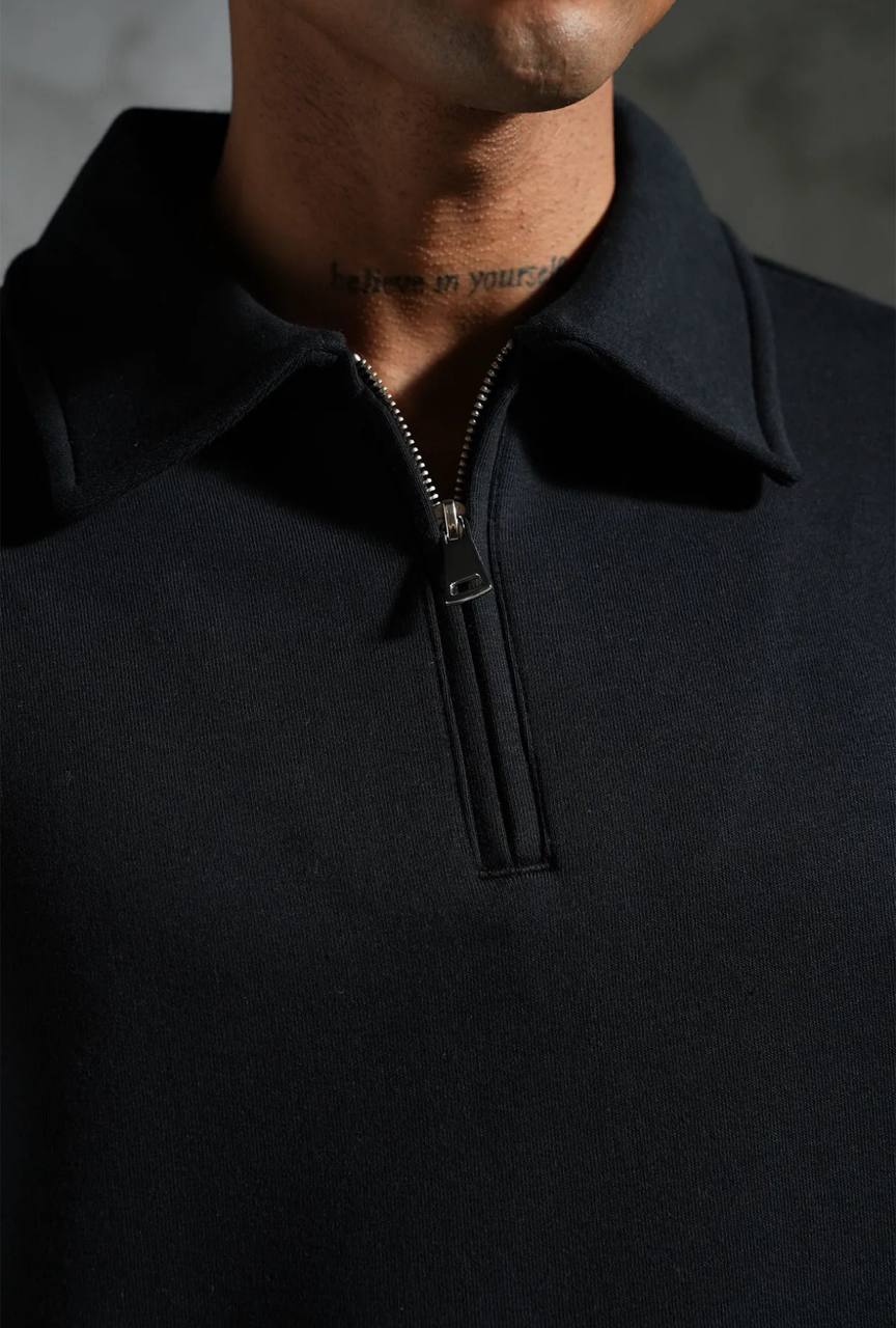 Ensemble Survêtement Homme Col Zippé - Noir