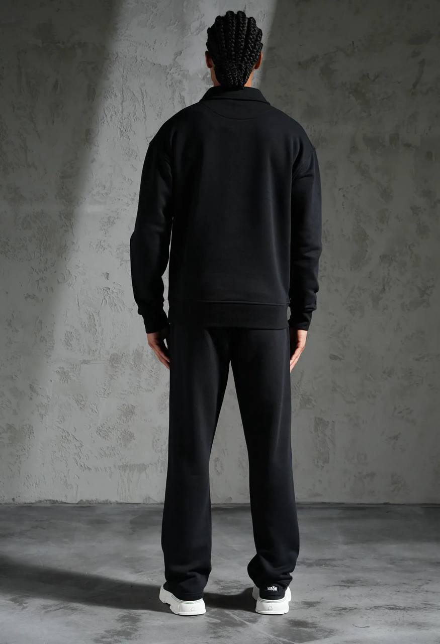 Ensemble Survêtement Homme Col Zippé - Noir