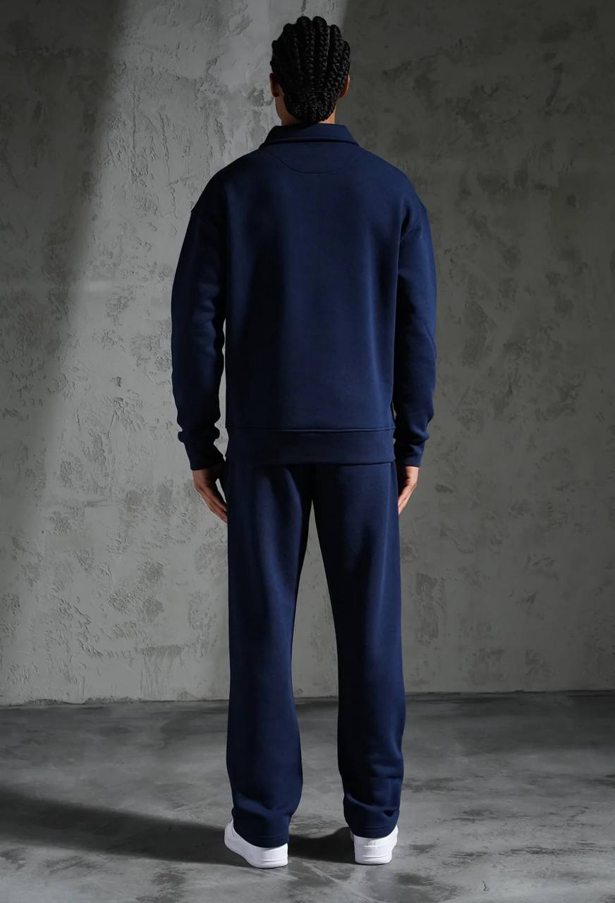 Ensemble Survêtement Homme Col Zippé - Bleu Marine