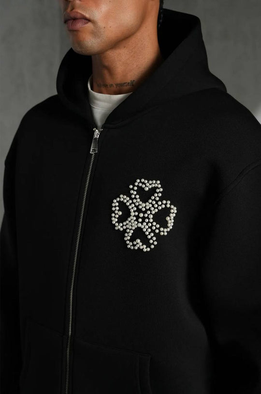 Ensemble Perle Trèfle – Noir