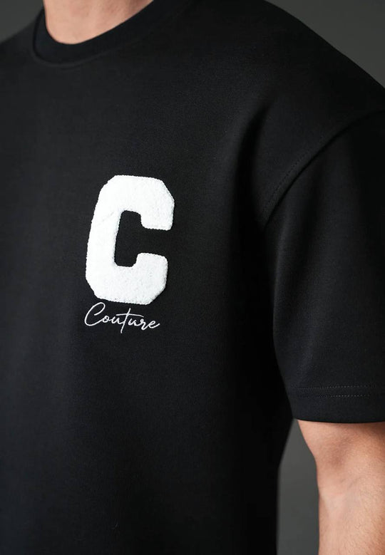 Ensemble Homme Premium T-Shirt et Pantalon C Couture - Noir