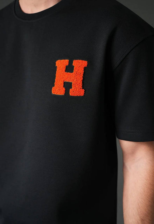 Ensemble Homme Premium T-Shirt et Pantalon H Patch Chenille - Noir