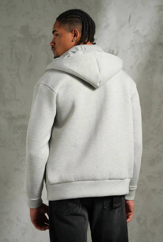 Hoodie Masque Zip Intégral – Gris