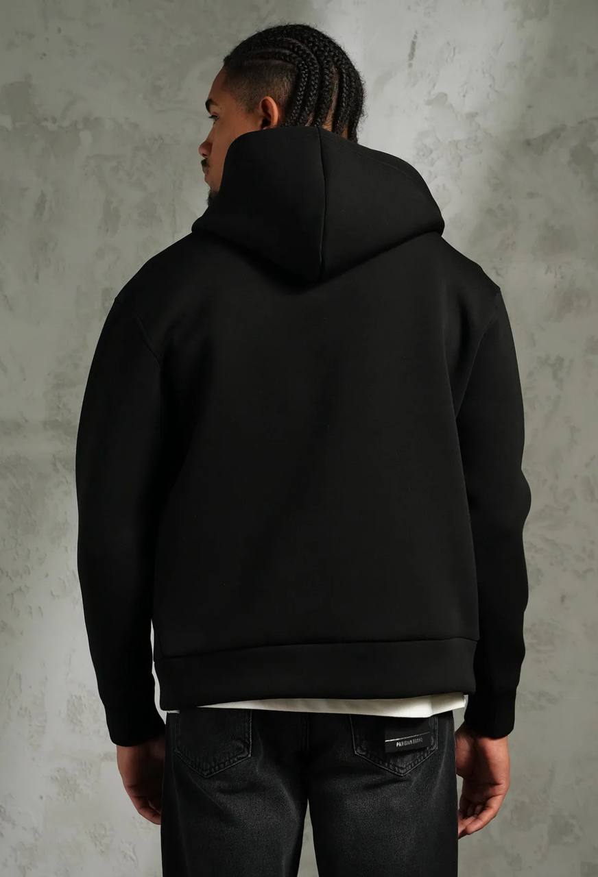 Hoodie Masque Zip Intégral – Noir