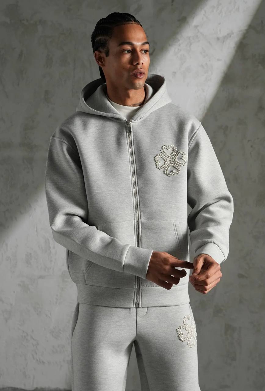 Ensemble Perle Trèfle – Gris