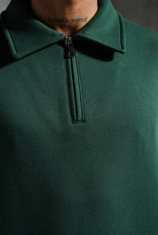 Ensemble Survêtement Homme Col Zippé - Vert