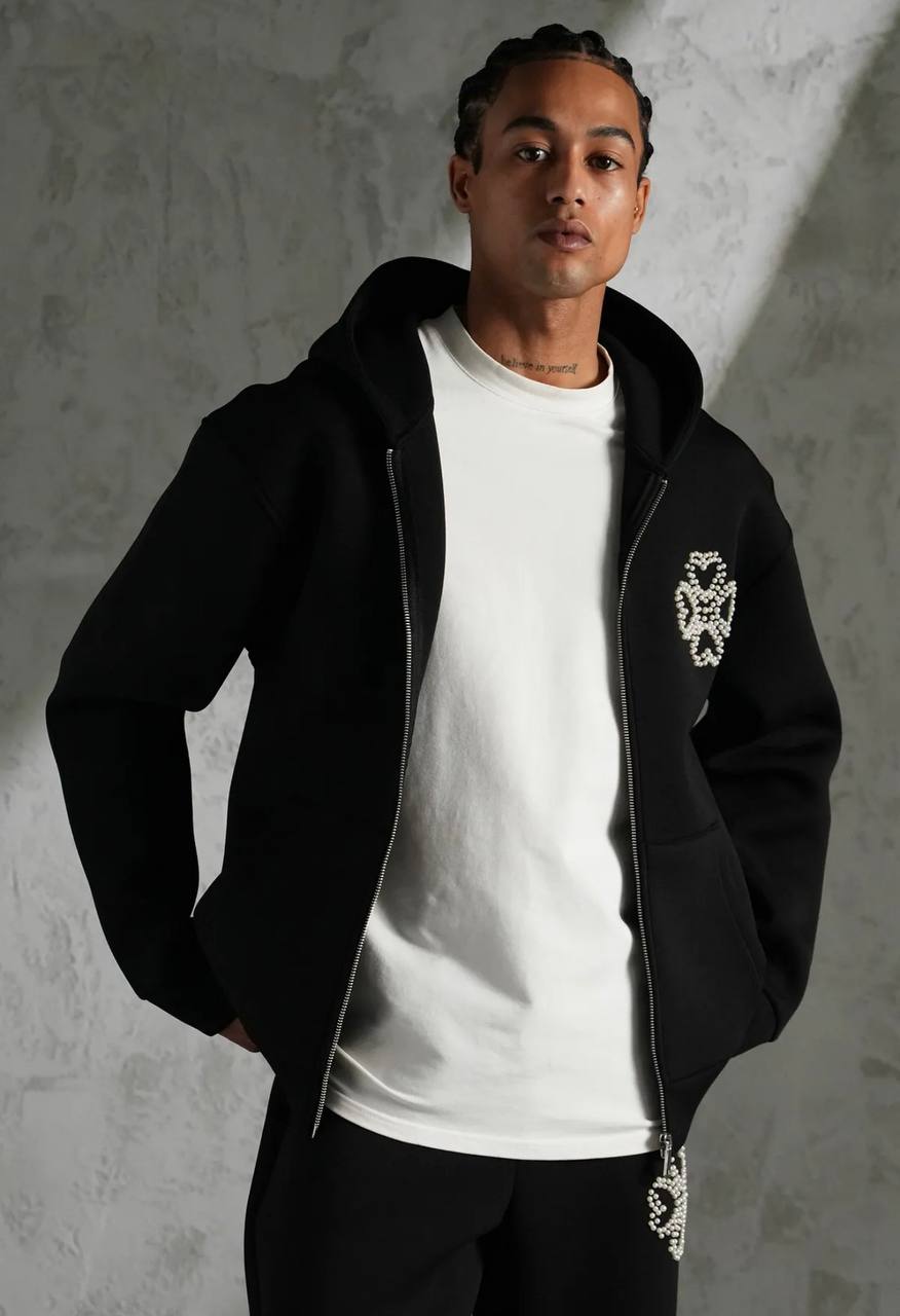 Ensemble Perle Trèfle – Noir