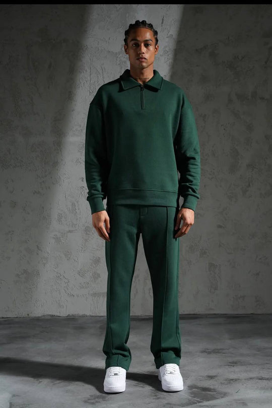 Ensemble Survêtement Homme Col Zippé - Vert
