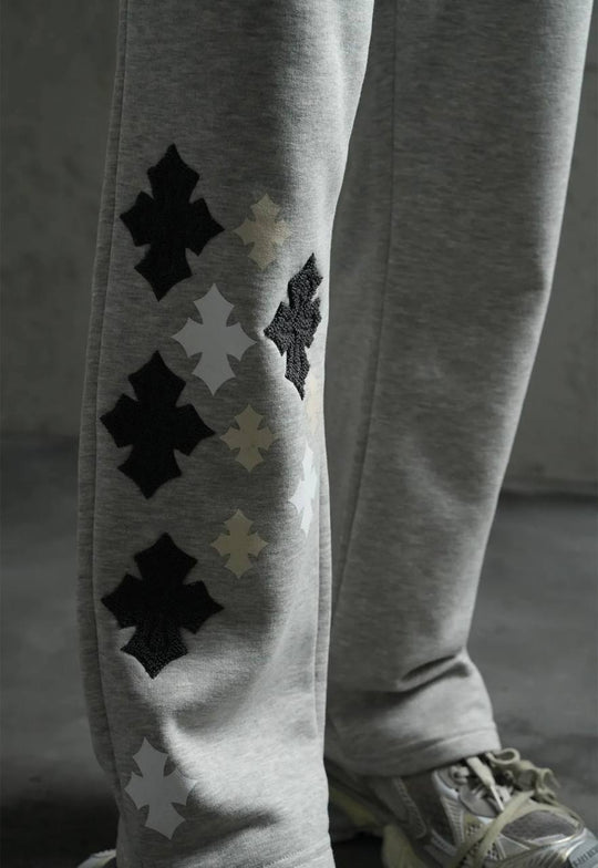 Ensemble Survêtement à Capuche Veste & Pantalon Motifs Streetwear - GRIS