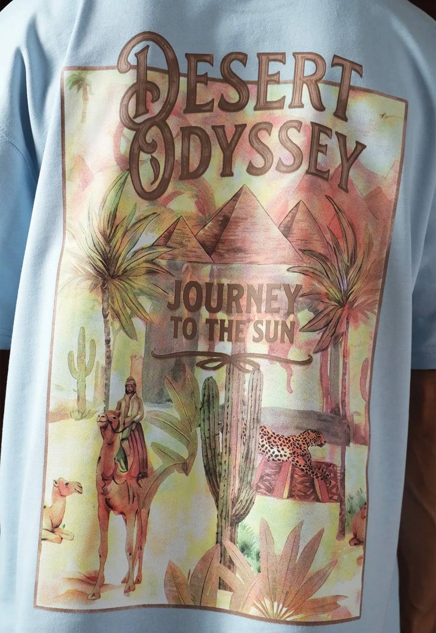 T-shirt Desert Odyssey Oversize - Bleu