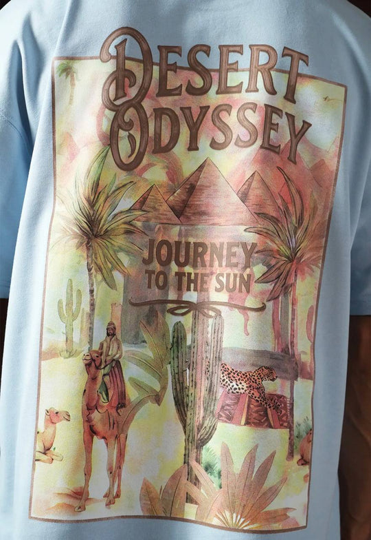 T-shirt Desert Odyssey Oversize - Bleu