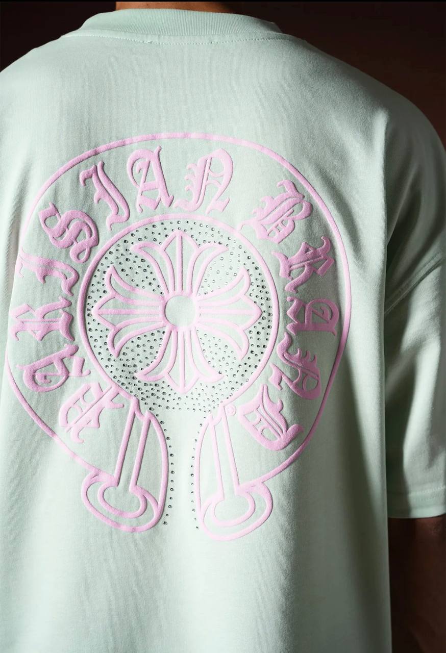T-shirt Chrome Cross Oversize - Vert