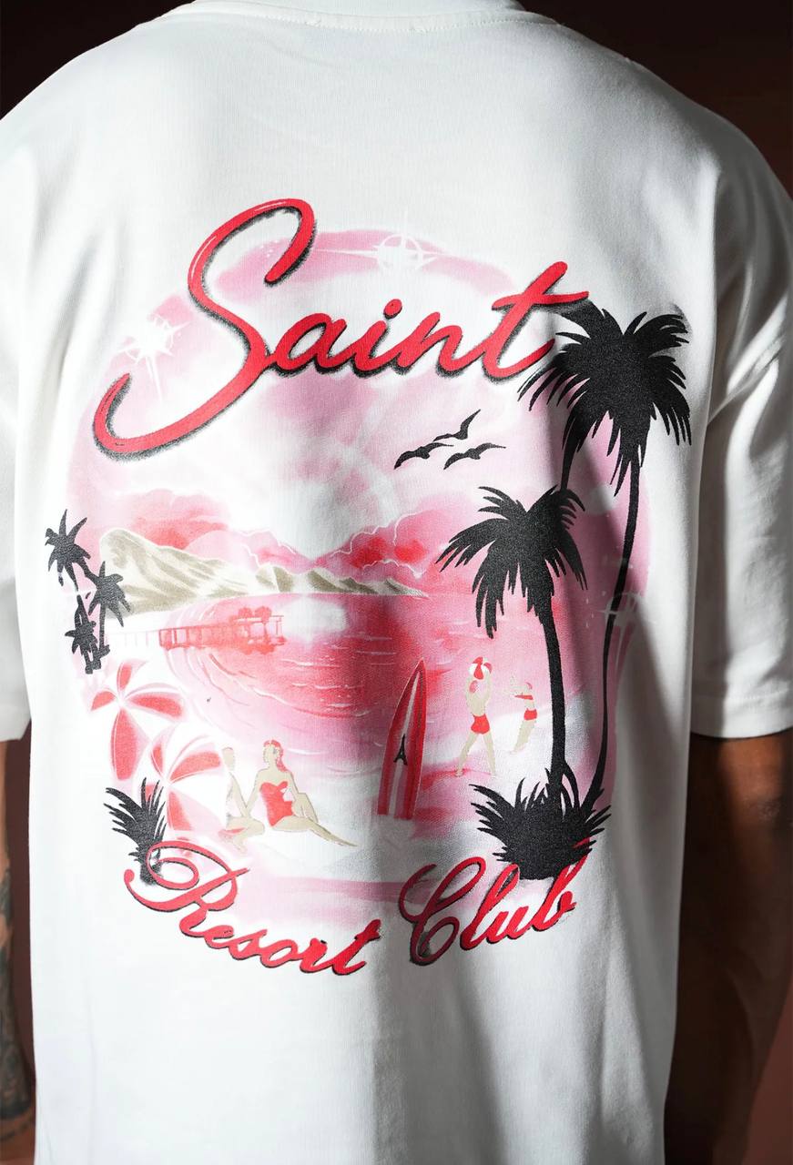 T-shirt SAINT Resort Club Oversize - Blanc