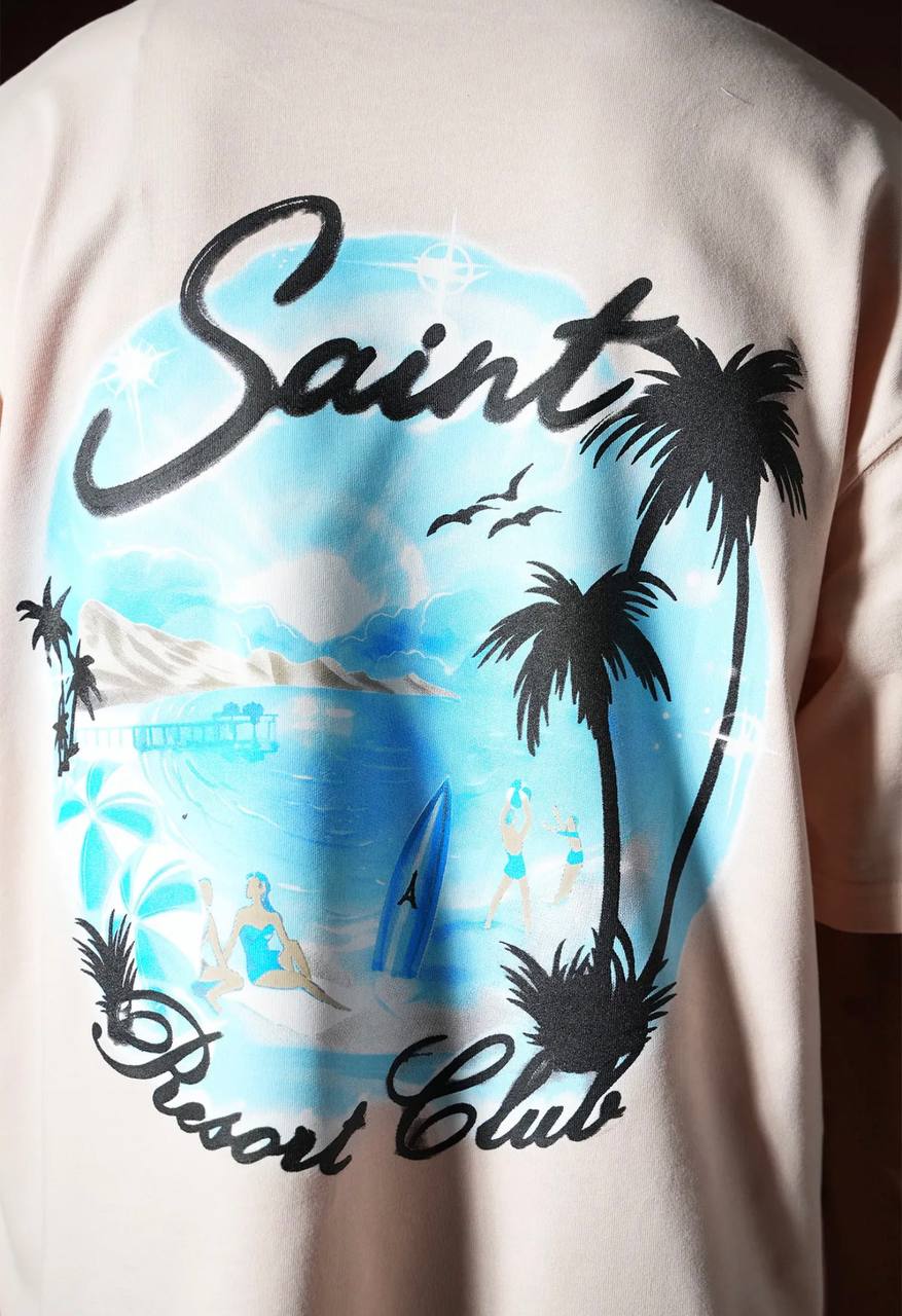 T-shirt SAINT Resort Club Oversize - Rose