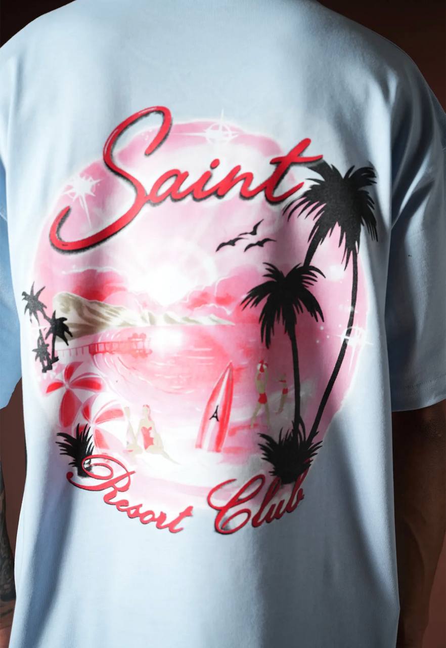 T-shirt SAINT Resort Club Oversize - Bleu