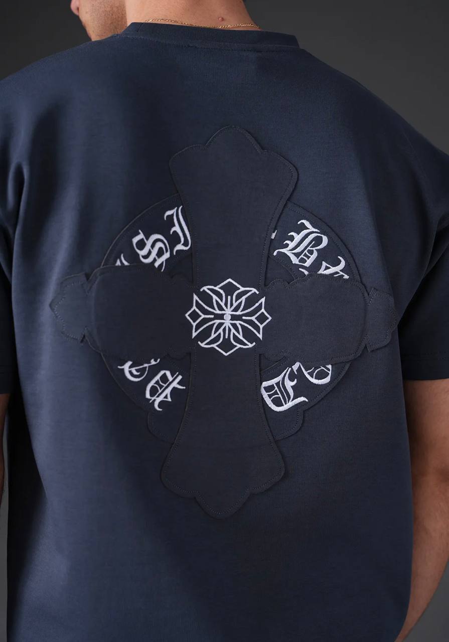 Ensemble Homme Premium T-Shirt et Pantalon avec Logo Brodé - Bleu