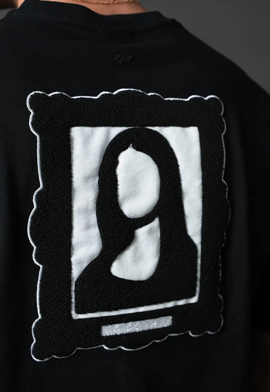 T-Shirt Homme Streetwear Patch Brodé Dos - Noir