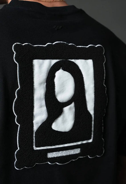 T-Shirt Homme Streetwear Patch Brodé Dos - Noir