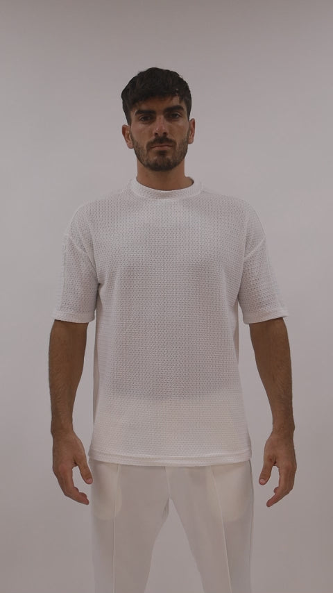 T-SHIRT AÉRÉ - BLANC