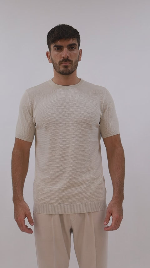 T-SHIRT AÉRÉ - BEIGE